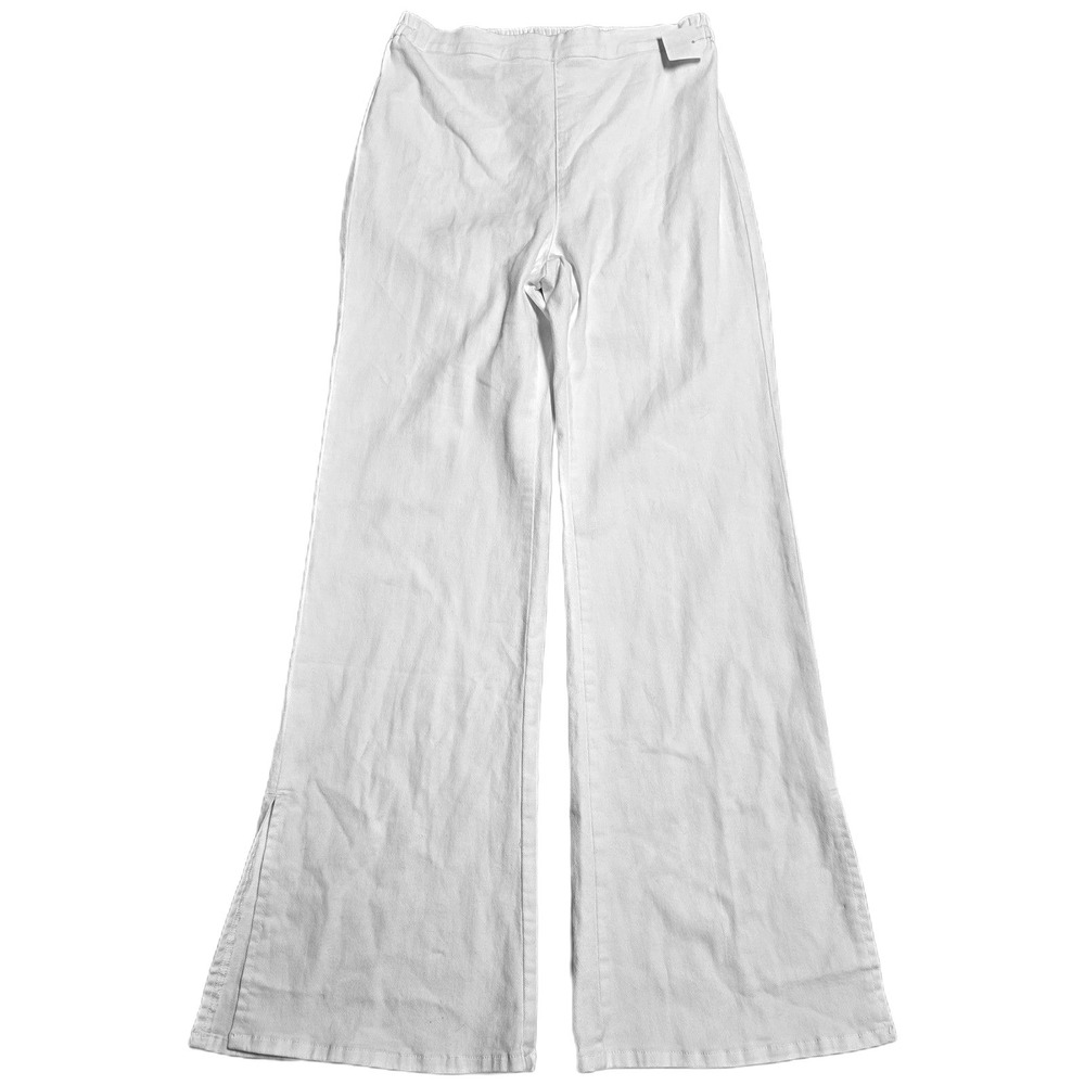 Easel High Rise Flare Pants Women's Size S White Wide Leg Cotton Spandex